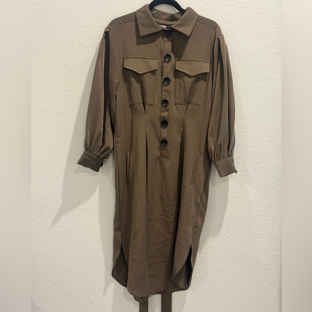 Modern Citizen Brown Long Sleeve Dress